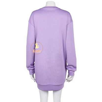 KPop Demon Hunters Mira Cosplay Costume Wig Purple Bear Pajamas Sweatshirt Headwear Huntrix Halloween Party for Women Girls Cos