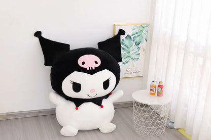 Big Size Sanrio Kuromi Stuffed Doll Melody Cinnamoroll Plush Toy Kawaii Anime Bedside Cushion Room Decoration Xmas Gift For Girl