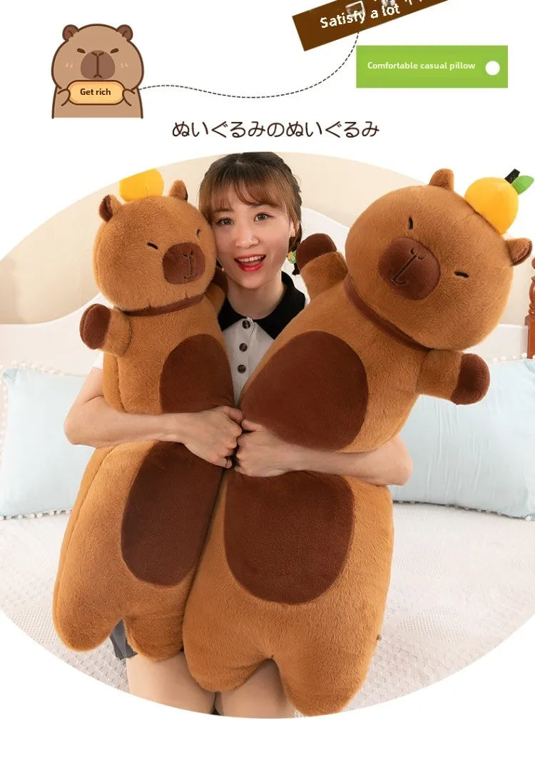 Creative Long Strip Capibala Pillow Cartoon Large Dolphin Doll Sleeping with Children Plush Toy Children Birthday Christmas Gift