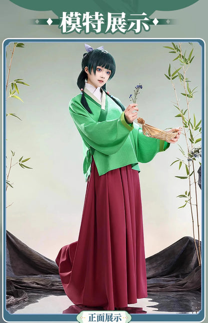 Maomao Cosplay Costume Wig Anime The Apothecary Diaries Green Outfit Dress Headwear Kusuriya No Hitorigoto Halloween for Women