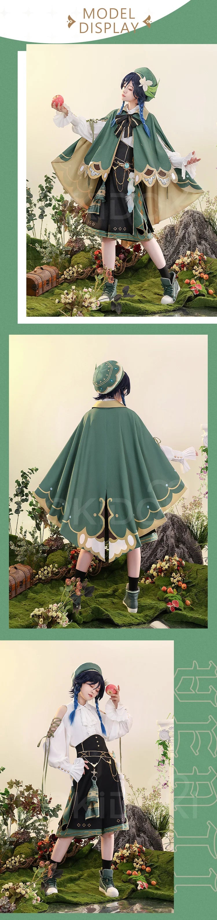 IN STOCK Venti Doujin Cosplay Costume Game Genshin Impact Cosplay DokiDoki-SR Venti Barbatos Cosplay Wig Genshin Impact Costume