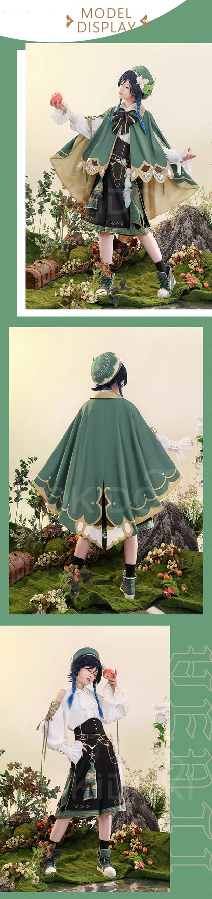 IN STOCK Venti Doujin Cosplay Costume Game Genshin Impact Cosplay DokiDoki-SR Venti Barbatos Cosplay Wig Genshin Impact Costume