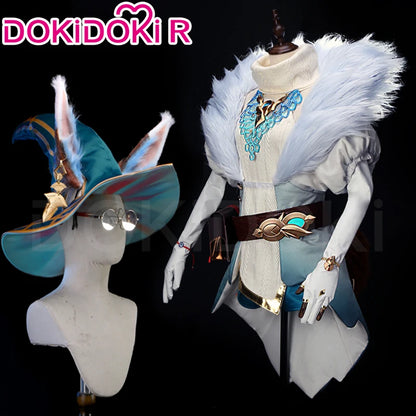IN STOCK Auroraa Kaynn Cosplay Costume Game Cosplay DokiDoki-R Women Auroraa Witch Costume Mace Hat Ears Props