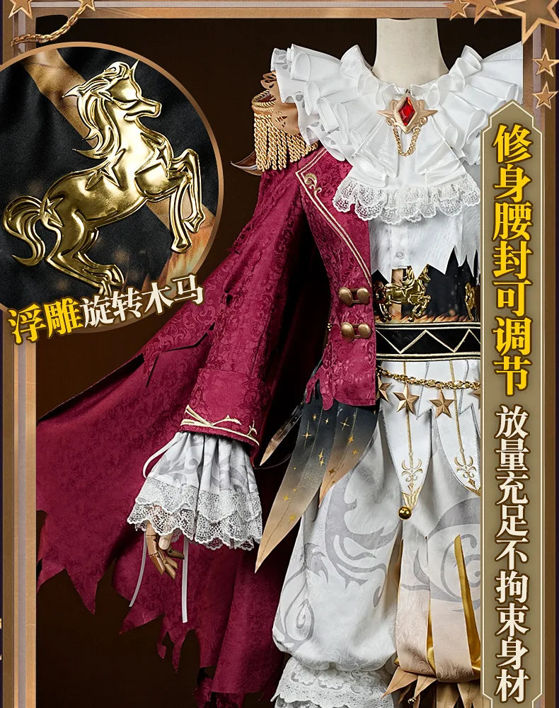 Identity V Hullabaloo Mike Morton Brightest Star Cosplay Costume Wig Uniform Hat Props Halloween Party for Women Men Carnival