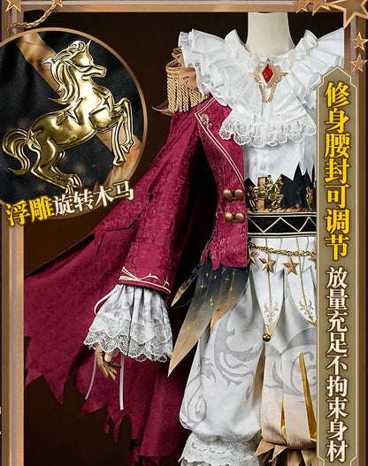 Identity V Hullabaloo Mike Morton Brightest Star Cosplay Costume Wig Uniform Hat Props Halloween Party for Women Men Carnival