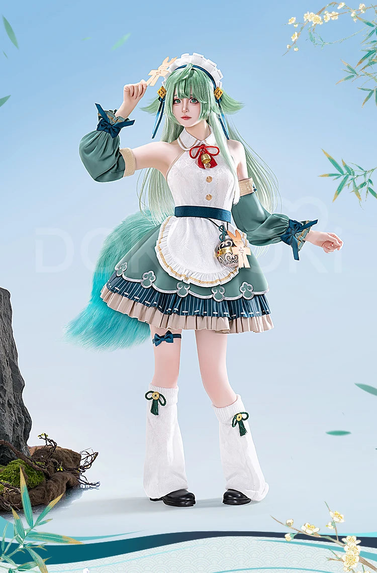 Huohuo Cosplay Costume Game Honkai: Star Rail DokiDoki-R Honkai Women Cute Maid Costume Huo Huo Cosplay Tail Christmas