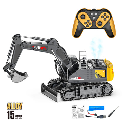 Alloy RC Excavator Truck Toy Remote Control Engineering Vehicle Electric Construction for Kids Boys Birthday Gift - 15