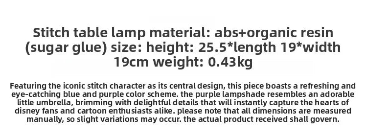Cute Disney Lilo&Stitch Bedroom Bedside Lamp Anime Figure Table Lamp USB Plug 3 Color Dimming Living Room Study Atmosphere Light
