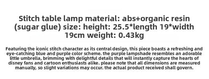 Cute Disney Lilo&Stitch Bedroom Bedside Lamp Anime Figure Table Lamp USB Plug 3 Color Dimming Living Room Study Atmosphere Light