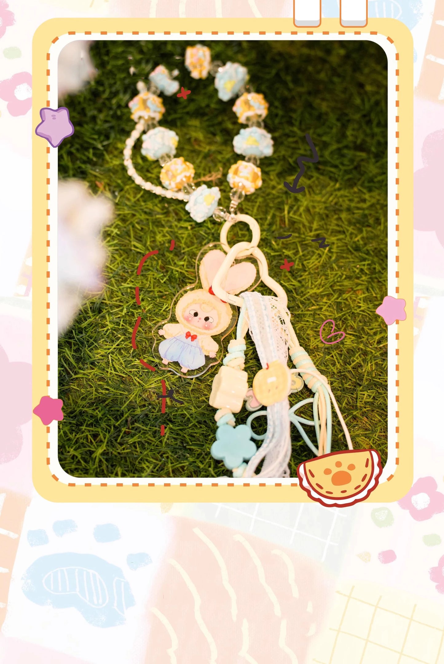 Baby Three Love Chain Time Series Blind Bag Phone Pendant Bracelet  and Exquisite Pendant for Girls' Daily Travel Accessories