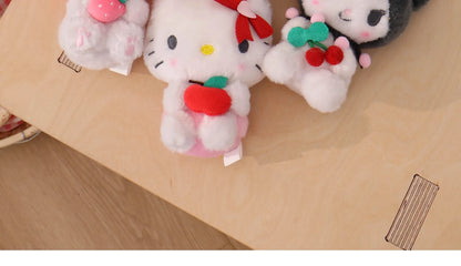 Sanrio Hello Kitty Kuromi Melody Cinnamoroll Stuffed Toys Pendant Cute Plush Toys Keyring Anime Keychain Birthday Christmas Gift