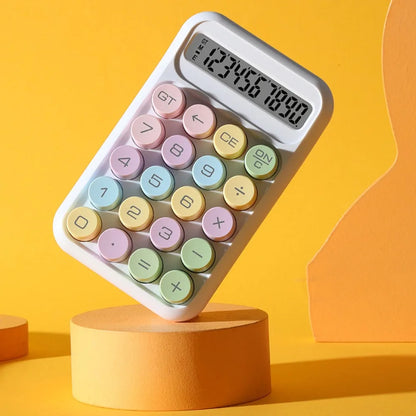 Keyboard Calculator Office 10-digit Mechanical Buttons Calculator Cute Candy Color School Supplies Students/Finance Stationery