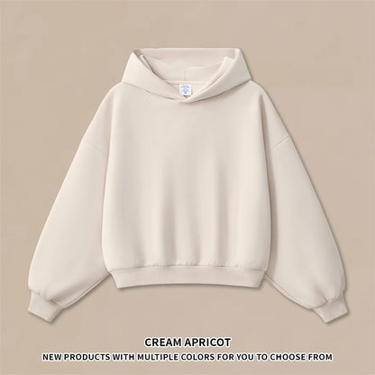 ZODF Trendy Winter 350gsm Solid Fleece Hooded Hoodies For Man Unisex Boxyfit Solid Warm Pullovers Brand Clothing HY0038