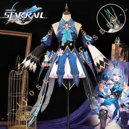 iCoser Honkai Star Rail Cerydra Cosplay Costume Wig Dress Uniform Amphoreus Halloween Party for Women Girls Festival Cos Props