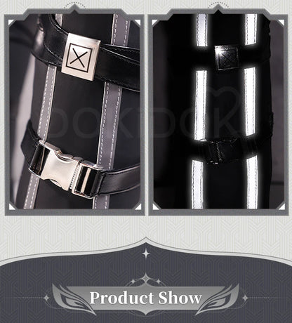 IN STOCK Rover Qiuyuan Cosplay Shoes Game Wuthering Waves DokiDoki-SR Black Leather Shoes Rover Cosplay Men Christmas Long Boots