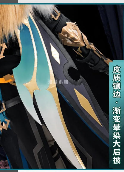 Genshin Impact Varka Cosplay Costume Wig Uniform Knights of Favonius Mondstadt Halloween Party Women Men Girls Role Play Props