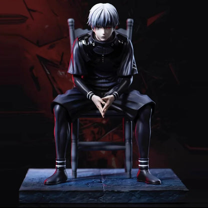 Tokyo Ghoul Kaneki Ken Sitting Figure Double Head Sculpt Replaceable Arms PVC Anime Statue Desktop PC Case Decor Collection Gift