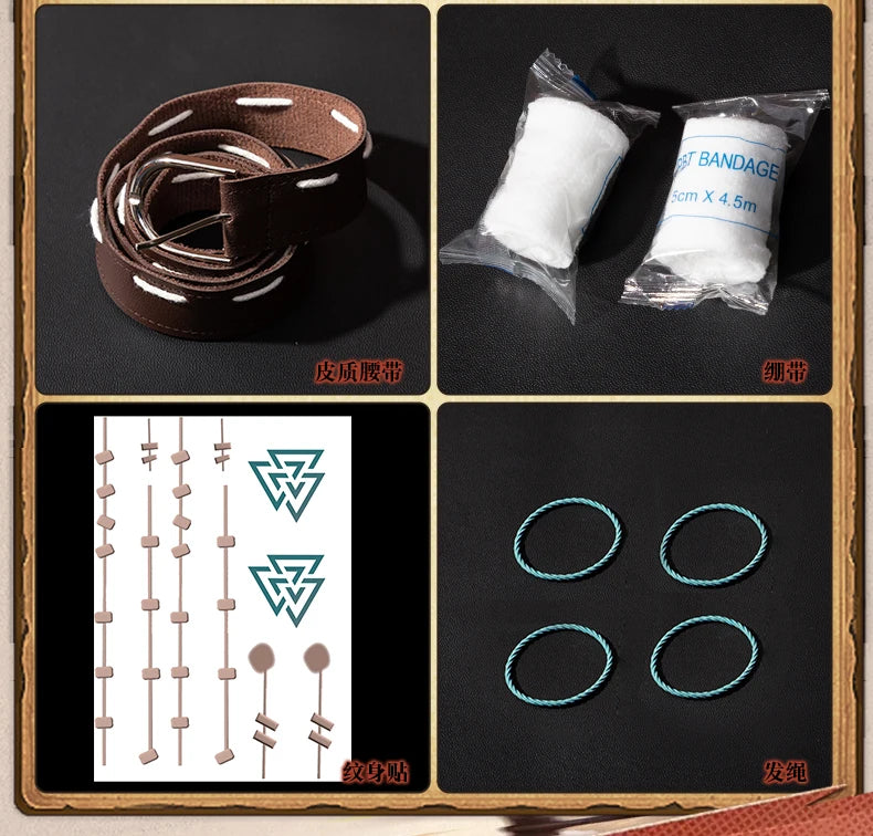 Identity V Archer Cosplay Costume Wig Brynhildr Vilulf Uniform Glasses Eye Patch Halloween Party for Women Girls Carnival Props