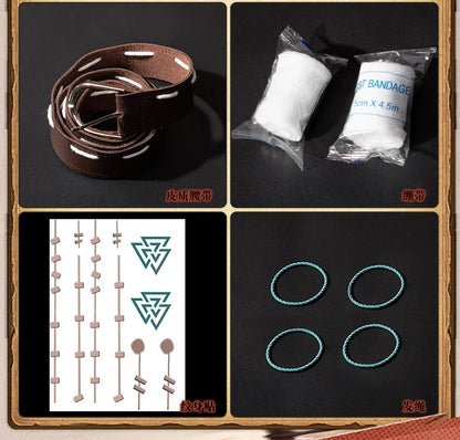 Identity V Archer Cosplay Costume Wig Brynhildr Vilulf Uniform Glasses Eye Patch Halloween Party for Women Girls Carnival Props