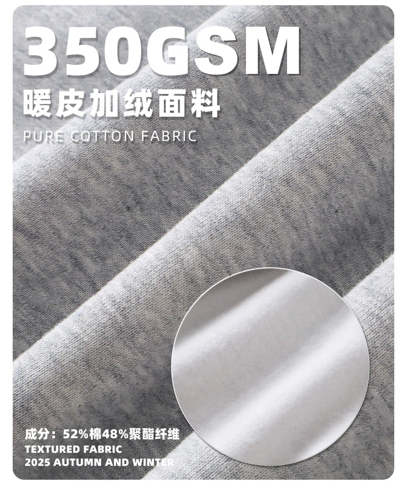 ZODF Trendy 2025 Winter Man Solid Fleece Boxy Hoodies Unisex 350gsm Double Head Zipper Hooded Sweatshirts Coat HY1122