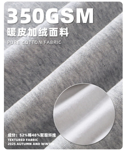 ZODF Trendy 2025 Winter Man Solid Fleece Boxy Hoodies Unisex 350gsm Double Head Zipper Hooded Sweatshirts Coat HY1122