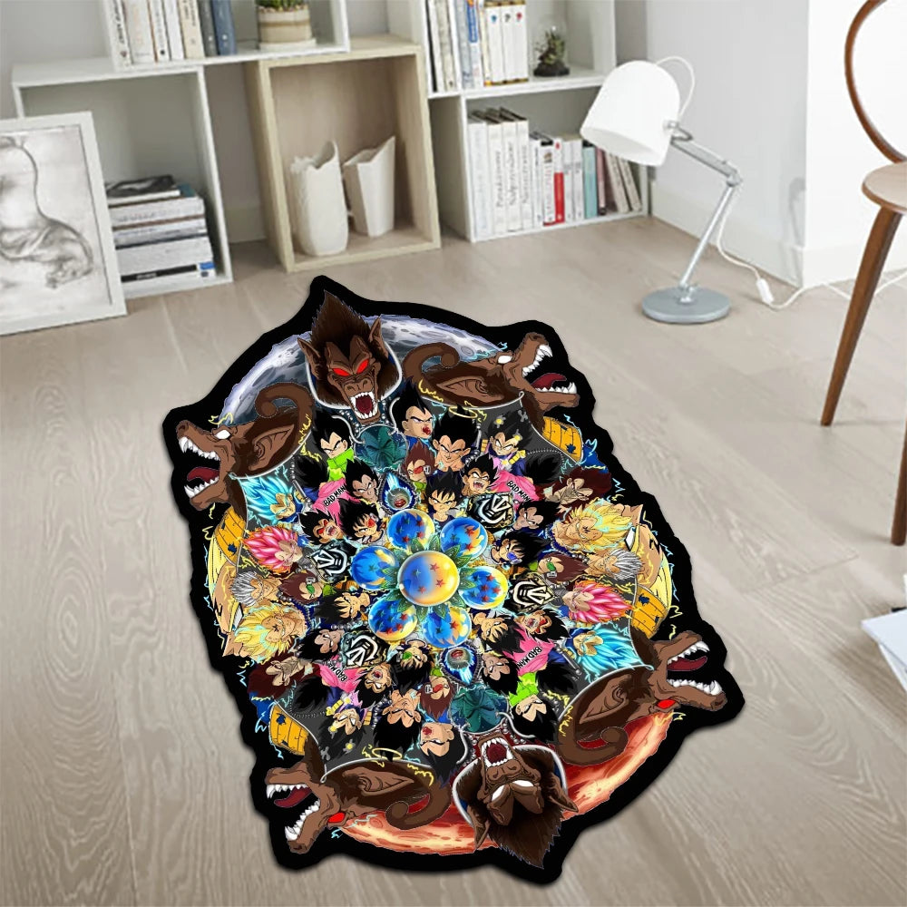 Irregular Rugs Anime Dragon Ball Z Wishing Dragon Goku Super Saiyan 4 Customize Rug Handmade Carpet Area Rug for Home Decor