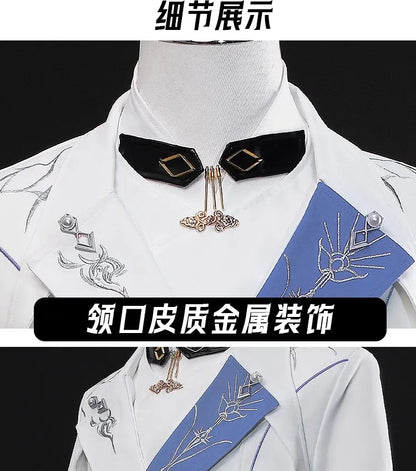 Love and Deepspace Xavier Lumiere Cosplay Costume Wig Shimmering Moonlight Uniform Earrings Halloween Party Women Men Carnival