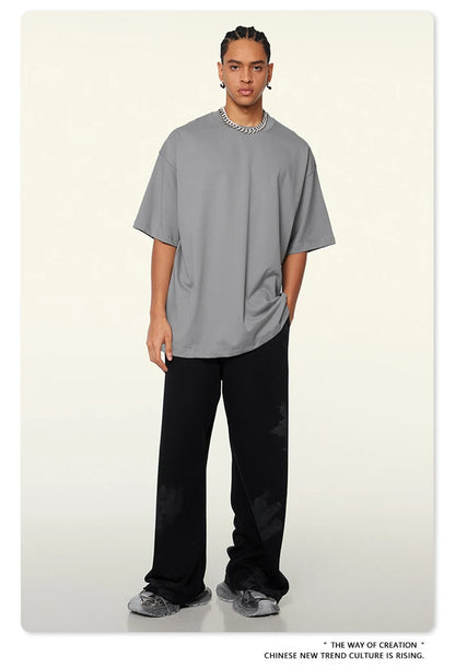 ZODF 2024 Heavy-Weight 345gsm Basic Solid T-Shirts For Men Unisex Women Summer Loose 100% Cotton T Shirt Brand Clothes HY0771