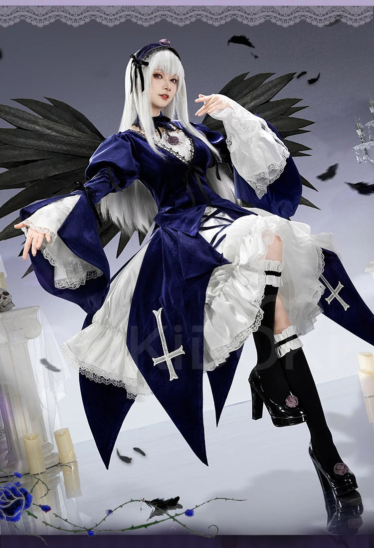 Suiginto Cosplay Costume Anime Rozen Maiden DokiDoki-SR  Suigintou Women Mercury Lampe Lolita Gothic Halloween Dress Suiginto