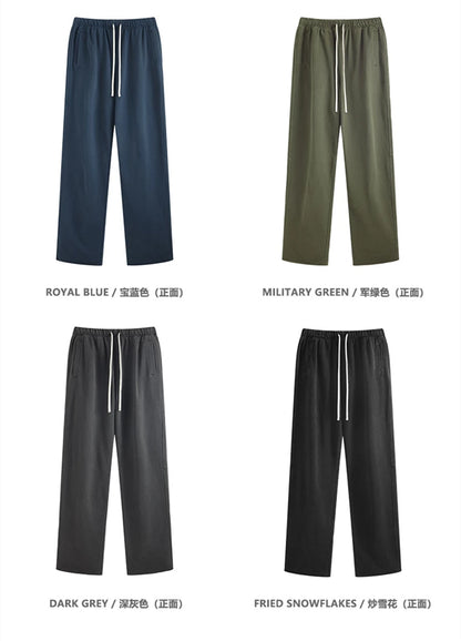 ZODF 2023 Spring Men 380gsm Washed Cotton Pants American Retro Unisex Loose Edge Oversized Straight Trousers Streetwears HY0537