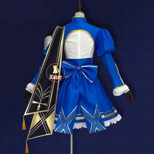 Honkai Star Rail Fate Saber Cosplay Costume Wig Dress Uniform Headwear Halloween Party for Women Girls Role Play Props Cos Gifts
