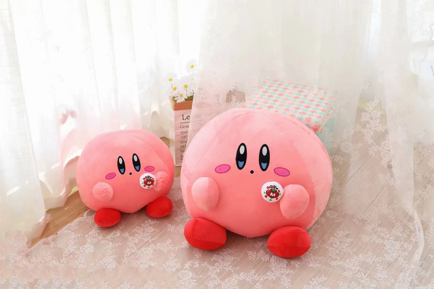60cm Big Size Kirby Kawaii Cartoon Anime Plush Stuffed Doll Room Plushies Pillow Ornaments Cute Peluche Children's Holiday Gifts