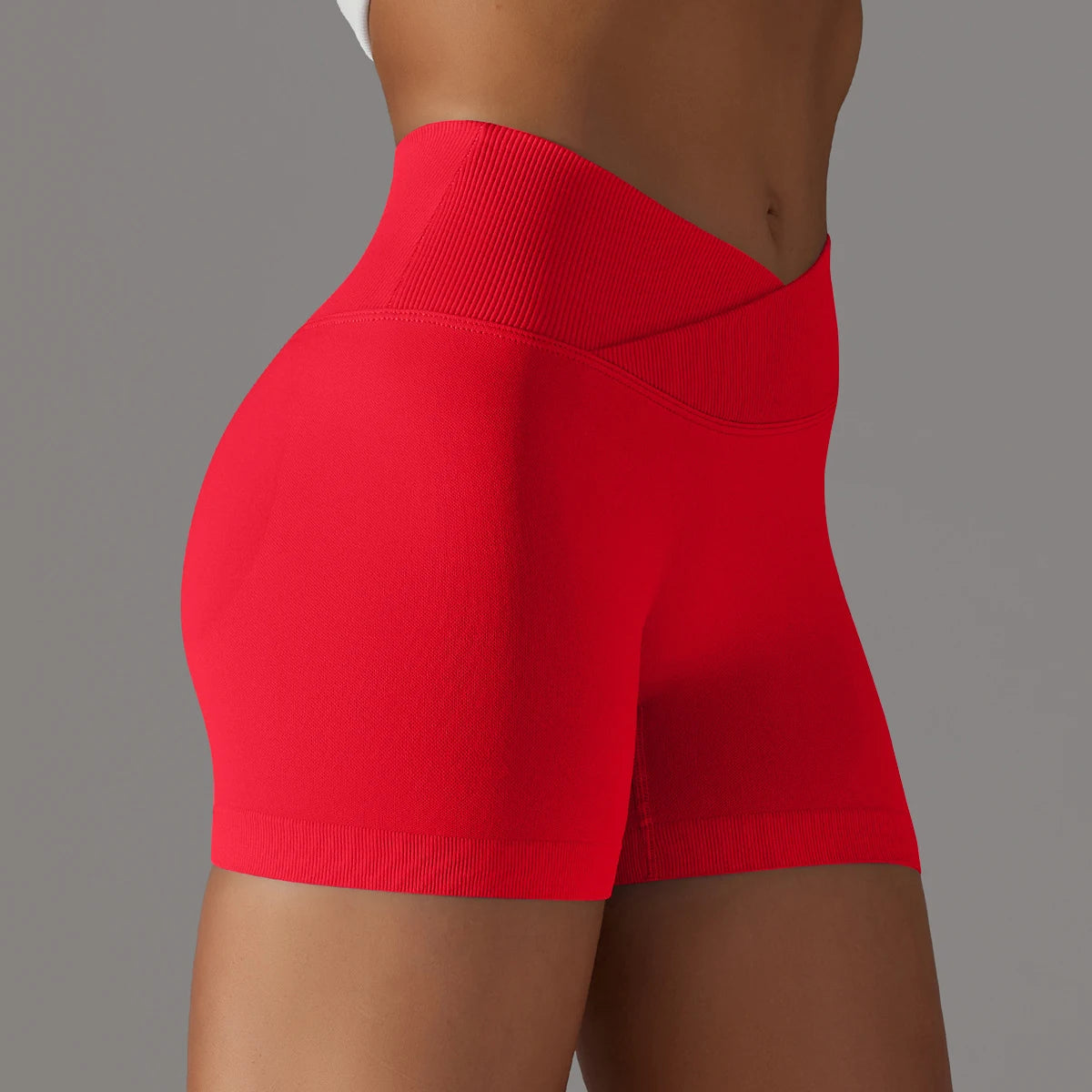 The Codex Summer V-Waist Peach Hip Lifting High Waist Seamless Yoga Shorts Tight Fitting Three Part Running Pants Speed
