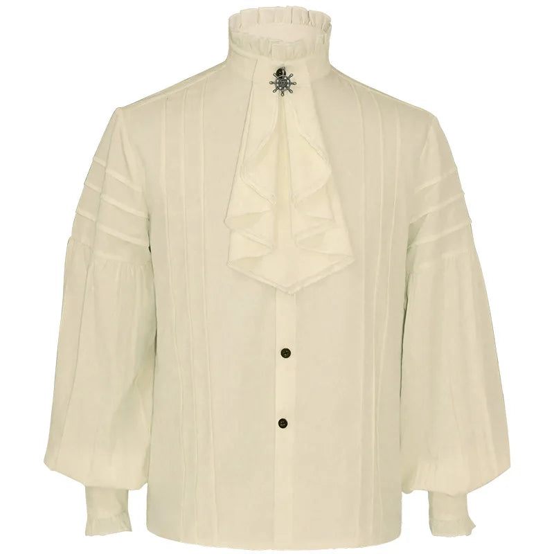 Men Medieval Vintage Prince Costume Pirate Cosplay Shirt Trench Renaissance Victorian Edwardian Men Viking Warrior Knight Outfit