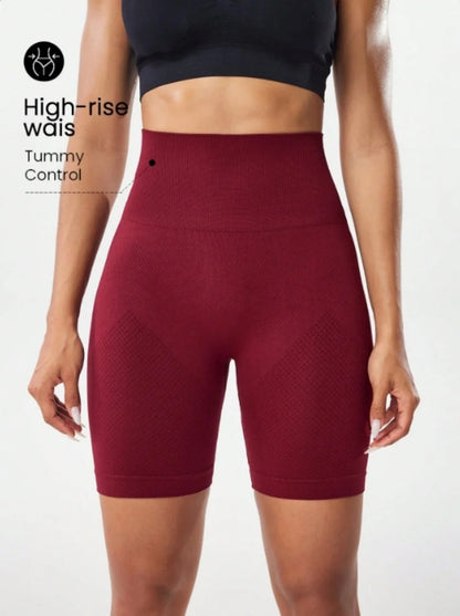 High Waisted Tight Fitting Sports Shorts for Women – Elastic Breathable Moisture-Wicking Yoga and Running Pants