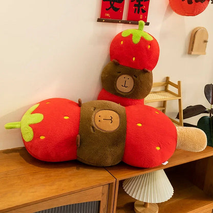New 60-80cm Kawaii Creative Capybara Series Plush Toys Cartoon Stuffed Animals Soft Indoor Ornament for Children's Pillows