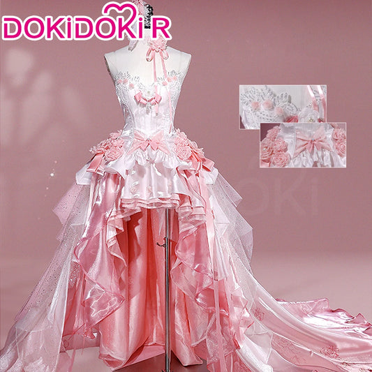 Yuuki Asuna Cosplay Costume Anime Sword Art Online Cosplay DokiDoki-R Women Pink Wedding Dress Asuna Unrestrained Emotion