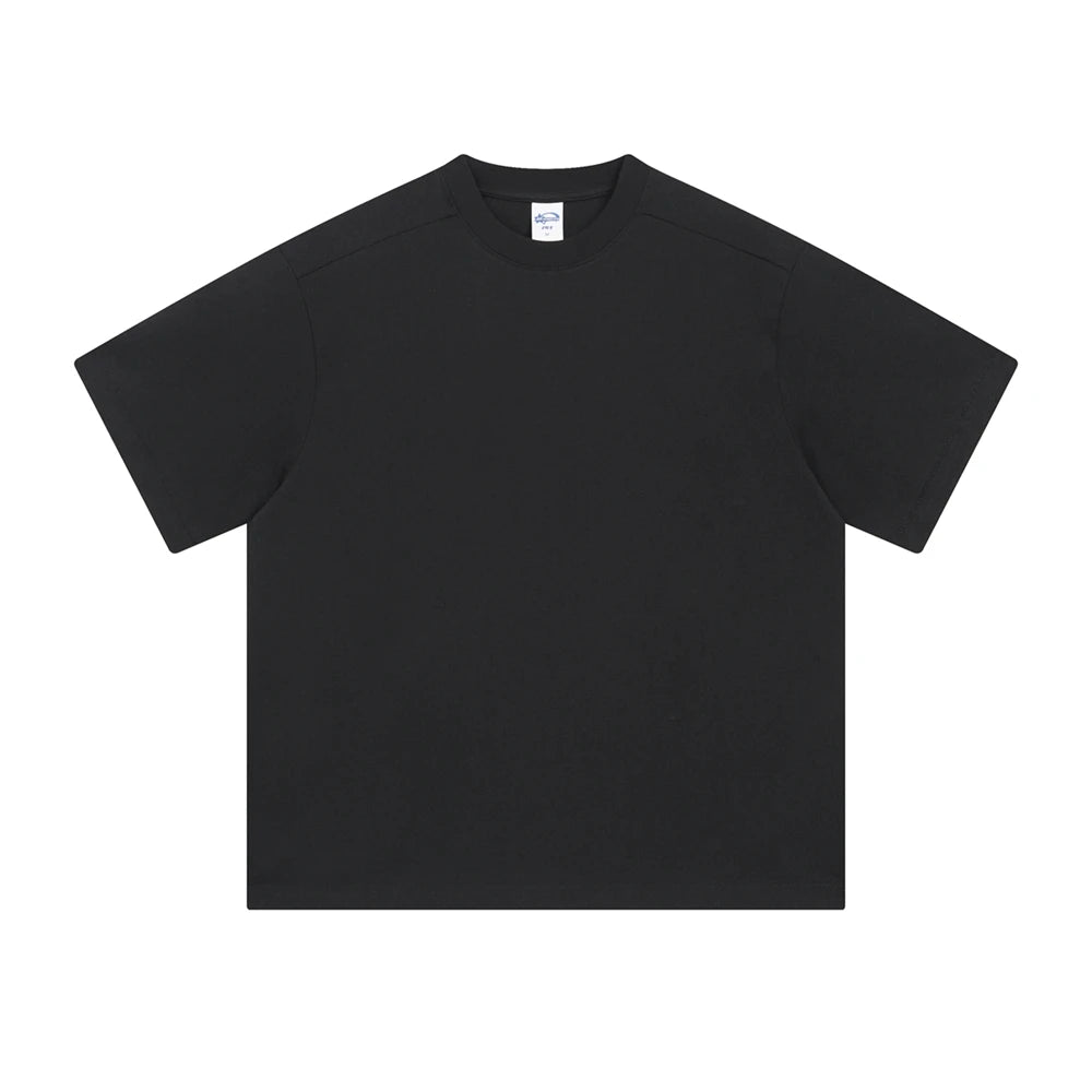 ZODF Trendy 2025 Men 275gsm Cotton T-Shirts Unisex Summer Patchwork Solid O Neck T Shirt Brand Tees HY1045