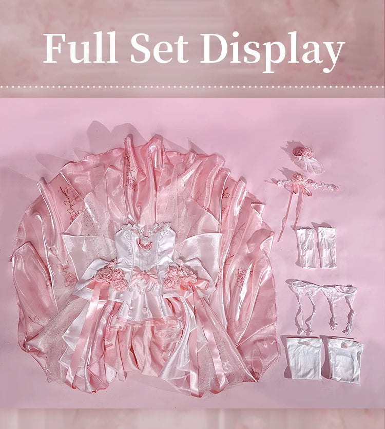 Yuuki Asuna Cosplay Costume Anime Sword Art Online Cosplay DokiDoki-R Women Pink Wedding Dress Asuna Unrestrained Emotion