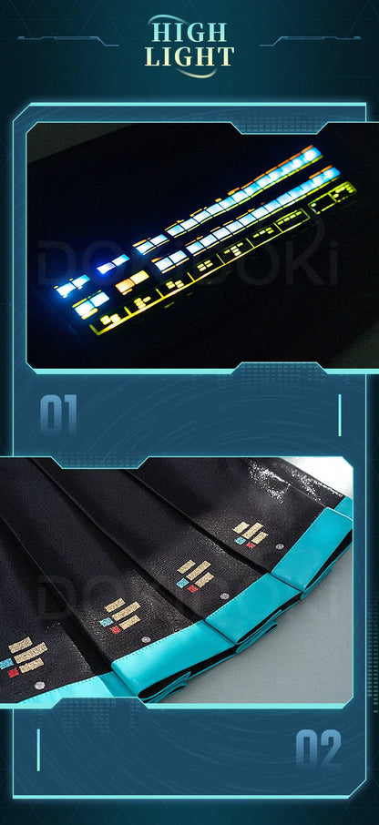 IN STOCK MIKUU Cosplay Costume Game Cosplay DokiDoki-R【S-2XL】Mikku Cosplay Women Cute Costume MIKUU LED Costume Plus Size