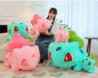 60cm Big Size Pokemon Bulbasaur Cartoon Anime Plush Stuffed Doll Garlic Frog Room Decorated with Cartoon Peluche Pillow Gift