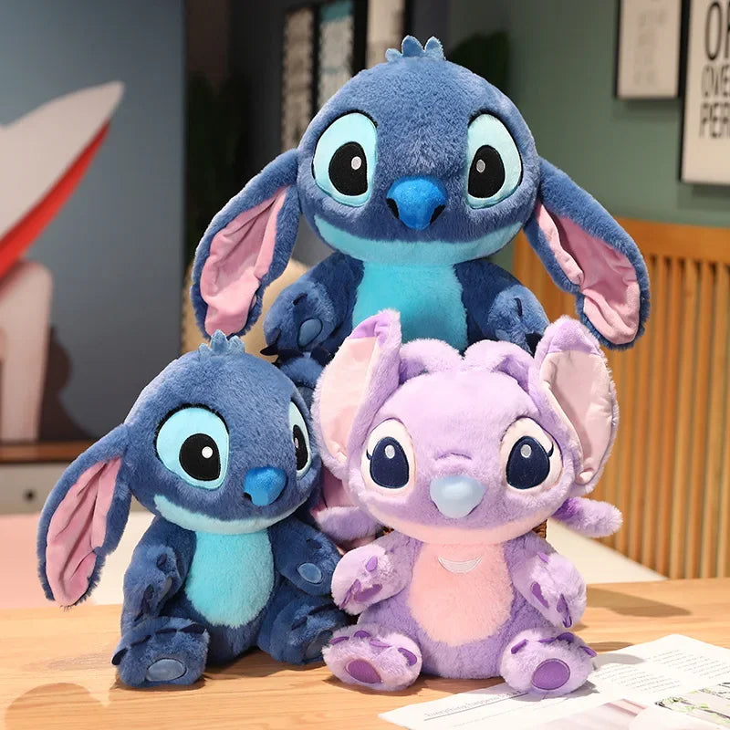 Cute Stitch Plush Toy Soft Lilo & Stitch Purple Angel Stuffed Anime Doll Cartoon Figure Alien Plushies Cuddly Pillow Gifts Girl