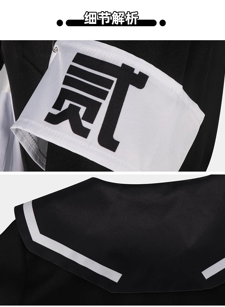 iCoser The Hundred Line Hiruko Shizuhara Cosplay Costume Wig Battle Uniform Last Defense Academy Halloween Party for Women Girls