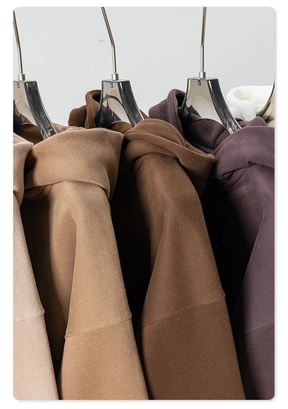 ZODF Fashion Winter Men Warm Zipper Fleece Hoodies Unisex Loose Basic 345gsm Knitted Hooded Hoodie Coats HY0904