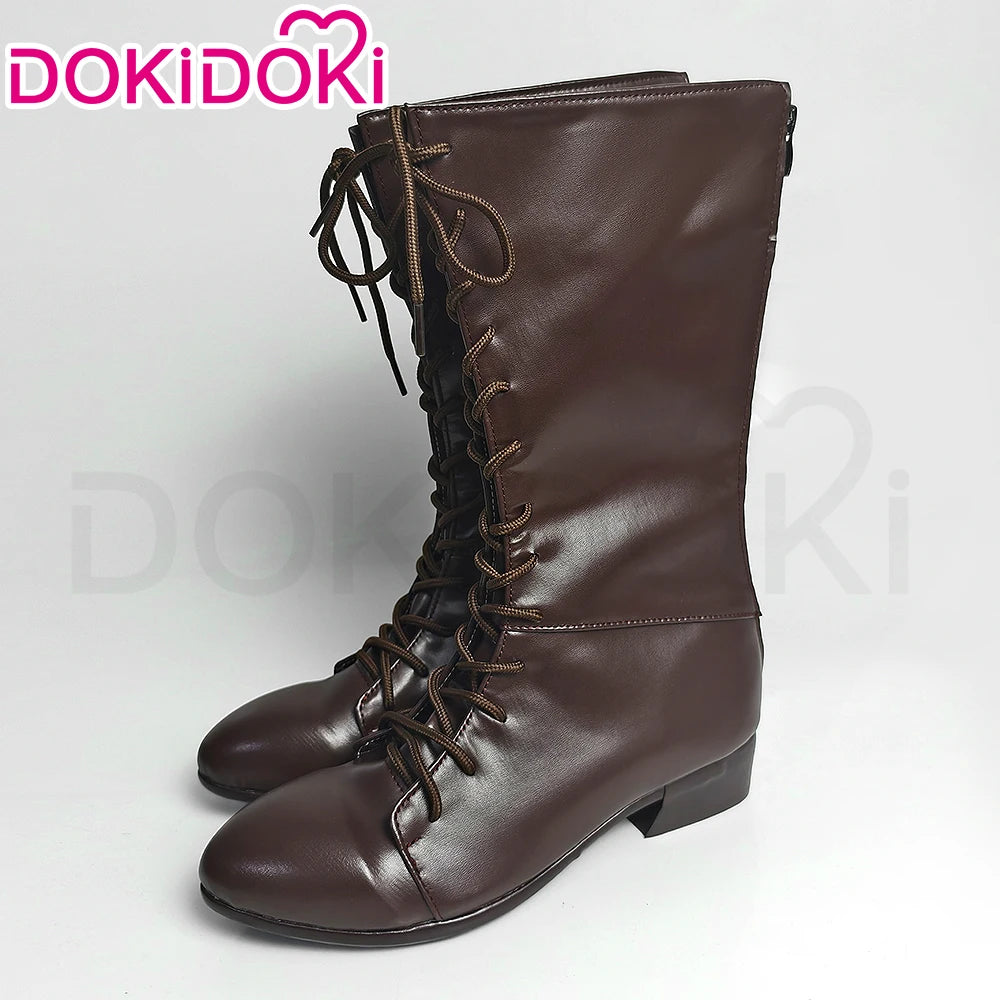 The Doll Gehrman Lady Maria Bloodborne Cosplay Shoes Black Brown Hunter Boots Halloween - EU 45