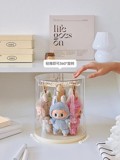 New Labu Pendant Display Box Rotating Transparent Labu Doll Handmade Blind Box Storage Display Stand Decorative Accessories