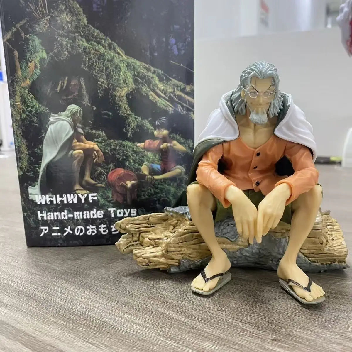 12cm One Piece Silvers Rayleigh Sitting Pose Anime Figure Desktop Decoration by The Codex