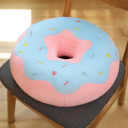 ZU 38cm Sweet Buns Donut Soft Toy Stuffed Cream Doughnut Plush Pillow Simulation Food Sofa Chair Cushion Kids Girl Gift