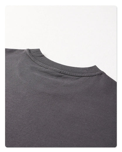 ZODF New Summer Men 275gsm Cotton T Shirts Unisex Women High Street Oversized FG Noshrink Solid T-Shirt Streetwears HY0152