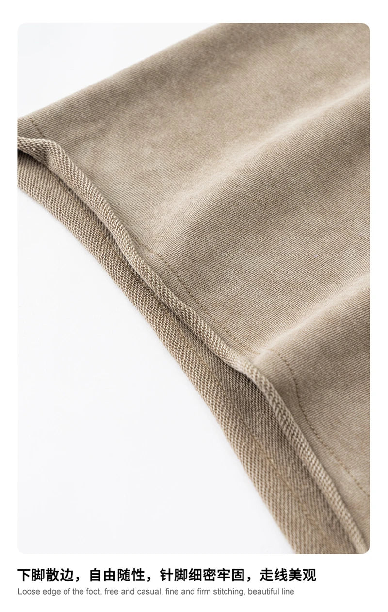 ZODF New 2025 Men Summer Loose Edge Washed Cotton Shorts Unisex Retro High Street Distressed 330gsm Shorts Brand Clothes HY1056